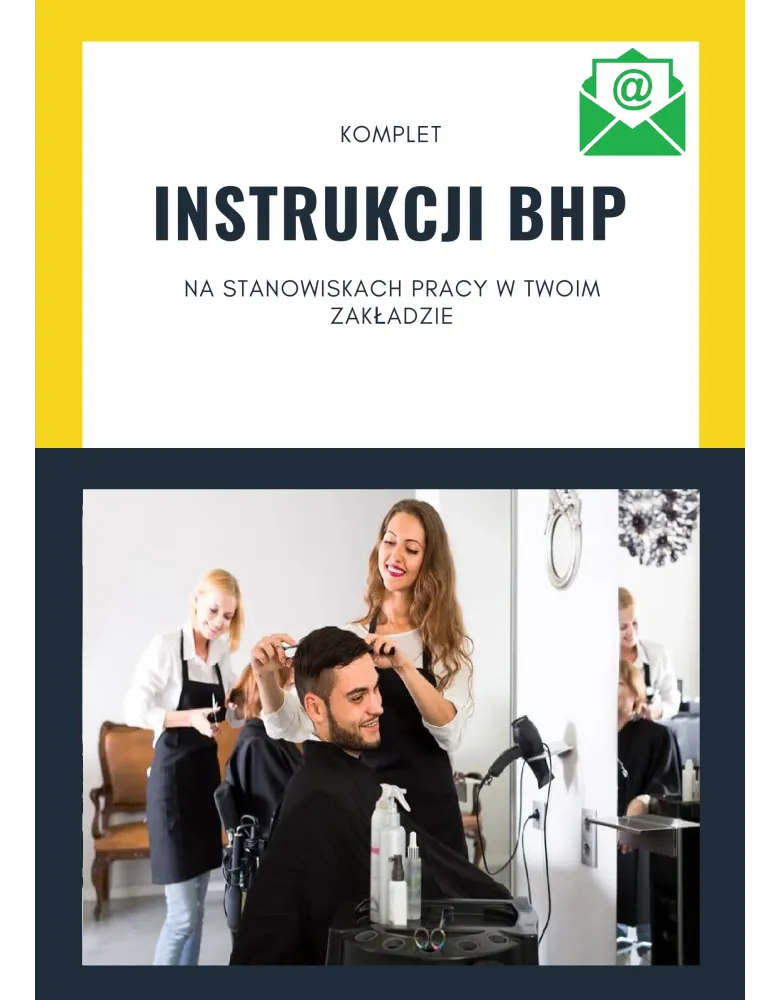INSTRUKCJE BHP - SALON FRYZJERSKI - KOMPLET 15 SZT. - WYSYŁKA ONLINE